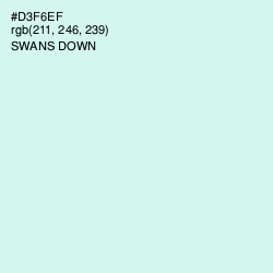 #D3F6EF - Swans Down Color Image
